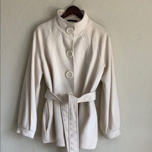 Cream cashmere Tahari winter coat
